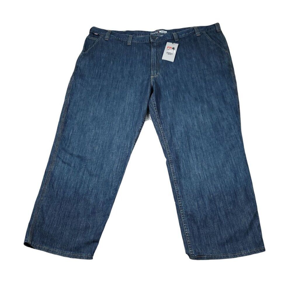 READ Carhartt FR Rugged Flex Relaxed Fit Jeans Size 52x30 Flame Resistant Blue
